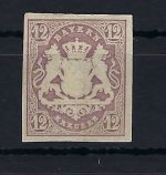 Bayern Mi 18 (*) ungebraucht ohne Gummi, vollrandig und einwandfrei