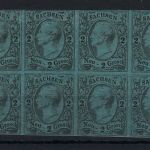 Sachsen, Mi 10 a im 8er-lock */**, untere 4er-Streifen **