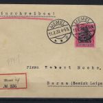 Memelgebiet Vorläufer, Mi V 93 II Brief, überfrankiert, nach Borna (PP
