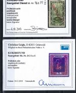 Saargebiet Dienst, 16 Werte mit PF, jede Marke mit KB, ME 740€