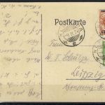 Memelgebiet MI 169 A III (+100 %) Postkarte Klaipeda n. Leipzig