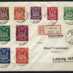 DR Mi 210 -218 Satzbrief, Einschreiben Berlin n Leipzig 1922 (CC
