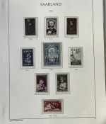Saarland 1947-1959, postfrische Sammlung mit einigen Besonderheiten