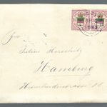 Helgoland Mi 18 c Paar, MeF nach Hamburg, sig. Grobe und Kruschel (PPl