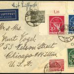 Berlin Mi 68-70 OR auf Einschreibebrief in die USA, gep. Schlegel BPP