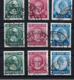 Baden 47-49/ Rh. Pfalz 46-48 / Württemberg 44-46, gestempelt, (CC