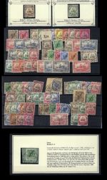 Deutsche Kolonien, Posten **/*/° auf Steckkarten, ME ca. 380€