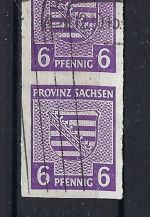 Pr. Sachsen, Mi 69 X Aa ° Postmeistertrennung, senk. Paar gp. BPP