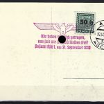 Propagandakarte „Asch ist frei“… wir haben es geschafft, 21.9.1938