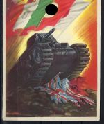 Propagandakarte „Alle Achsenmächte“ gegen die Alliierten