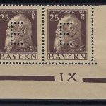P) Bayern Dienst Mi 10* Paar Eckrand UR mit Pl. Nr. IX
