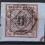 P) Württemberg Mi 4b° breitrandig auf Briefstück, signiert