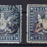 P) Württemberg Mi 35 a+b °, 35b gepr. Heinrich BPP, MI 420€