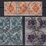 P) Württemberg Dienst Dreierstreifen/Viererblock gepr. Infla, ME 330€
