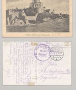 Dt. Bes. 1. WK, 4 interessante gelaufene Bildpostkarten