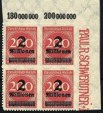 P) DR Mi 309 B b ** VB Bogenecke P OR, gep. infla berlin, ME 420€