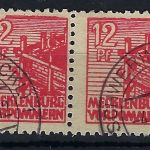 Meck. Vorpommern Mi 36 yf ° Paar mit PF I/II, gep. Kramp BPP, ME 520€