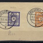 Ost Sachsen Mi 58 bv + 59 av Briefausschnitt, gep. Ströh BPP, ME 240€