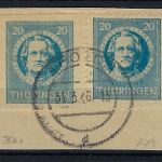 Thüringen Mi 98 AX t + BX t Briefstück, gep. Ströh BPP, ME 320€