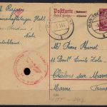 Postkarte-GA KZ-Lager Idar-Oberstein nach Frankreich 1944