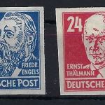 C) SBZ Köpfe I, Mi 216 U ** + 220 U **, ME 180€