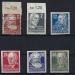 C) SBZ Köpfe I, 10 Werte mit Verzähnung / Ungezähnt **/*, Mängel