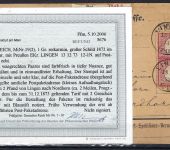 DR 1873, Mi 19 (2) MeF Post-Paketadresse, frühe Verwendung, Befund BPP
