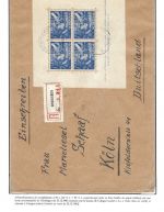 Niederlande Block 1-2 je auf Einschreibebrief Groningen-Köln