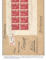 Niederlande Block 1-2 je auf Einschreibebrief Groningen-Köln