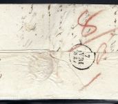 Baden Vorphila, roter L2 "R.1 Freyburg", Teilfranko-Brief n. Straßburg