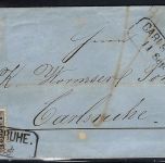 Baden Mi 17 EF mit Ra2 Carlsruhe Ortsbrief