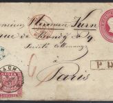 Baden GA-U 3 Kr. + Mi 18 (2) Auslandsbrief Lörrach n. Paris