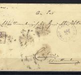 Bremen Vorphilabrief Philadelphia-Köln mit viol. Ra3 Bremen Franco