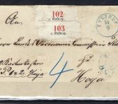 Hannover Paketbegleitbrief mit blauen K1 Eystrup n. Hoya