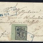 Hannover Mi 2a ° Eckrand OL mit RZ 1 und blauem Ra2 Neustadt a. R