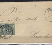 Hannover Mi 2b (2) Vollrand, MeF mit blauem K2 Syke nach Harpstedt