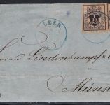 Hannover Mi 3a (2) MeF mit blauem K2 Leer, Nierenstempel u. Ausgabest.