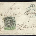 Hannover Mi 9 mit RZ 6 und Bordüre, EF mit blauem K2 Carolinensyhl