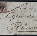 Hannover Mi 10a Paar MeF mit blauem L3 Emden nach Rheine