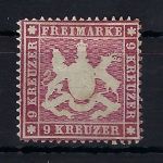 Württemberg Mi 19y (*) ohne Gummi, gepr. Pfenninger, ME für * = 1.600€