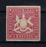 Württemberg Mi 9 ND * mit Falz und Gummi, ME 300€
