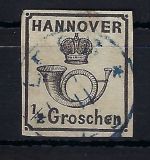 Hannover Mi 17y ° vollrandig mit blauem K1 Leer