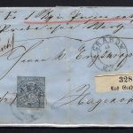 Meckl.-Schwerin Nachverwendung auf NDP Mi 5 EF Einschreiben, K2 Grabow