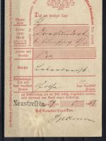 Mecklenburg-Strelitz L1 Neustrelitz a. Postschein, ü. 350 Th. n. Gotha