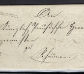 Preußen Vorphila 1832, Brief mit L1 Oberstein an den Bürgermeister