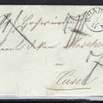 Preußen Vorphila 1845, Faltbrief mit klarem K1 Rhauen nach Cusel