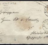 Preußen GAA 14 K2 Franzburg n. Hildesheim (blauer K2 Ankunftstempel)..