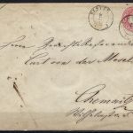 Sachsen U 21 B mit K2 Elster nach Chemnitz, Rückseite Ausgabestempel