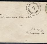 Schleswig-Holstein Mi 9 EF mit K1 Bahnpost nach Hamburg