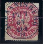 T. u. T. Nachverwendung auf Preußen Mi 24, blauer K1 Johannisberg